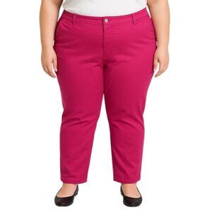 Woman Within Plus Size 28W Hot Pink Stretch Pants With Pockets